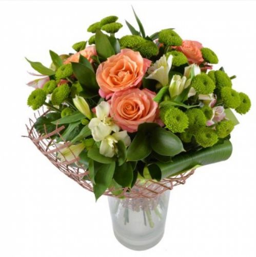 "Медеа"- букет из роз, хризантем и альстромерий с доставкой по Анапской